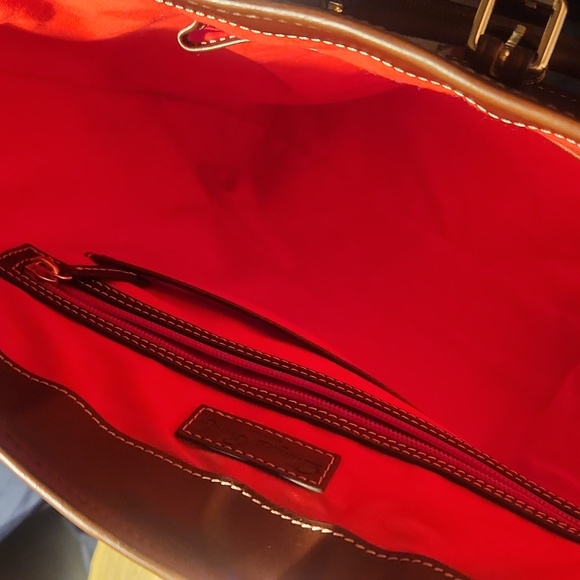 Dooney & Bourke Burgundy Leather Tote Bag - Picture 6 of 12